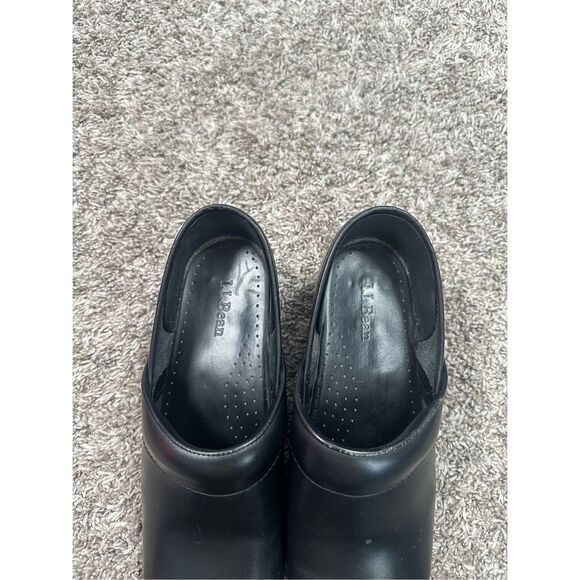 L.L. Bean Women’s 6 Black Leather Clogs Slip on Comfort Shoes - Picture 7 of 10